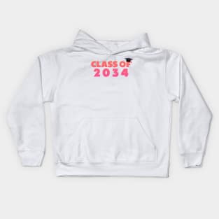 class of 2034 Orange Kids Hoodie